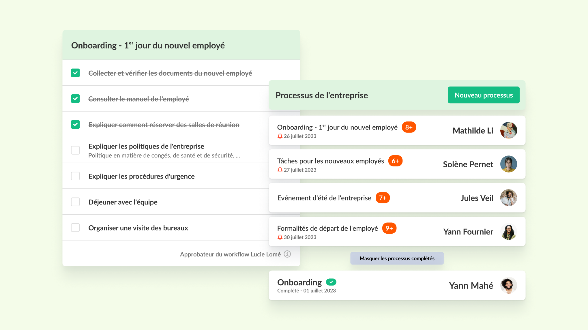 kiwiHR by Tellent - Processus et liste de tâches