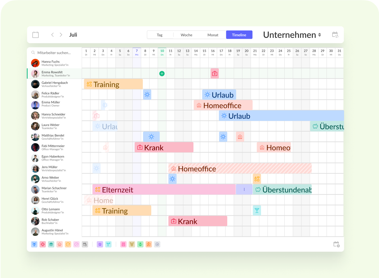 kiwiHR by Tellent - kiwiHR - Kalendar - Übersicht