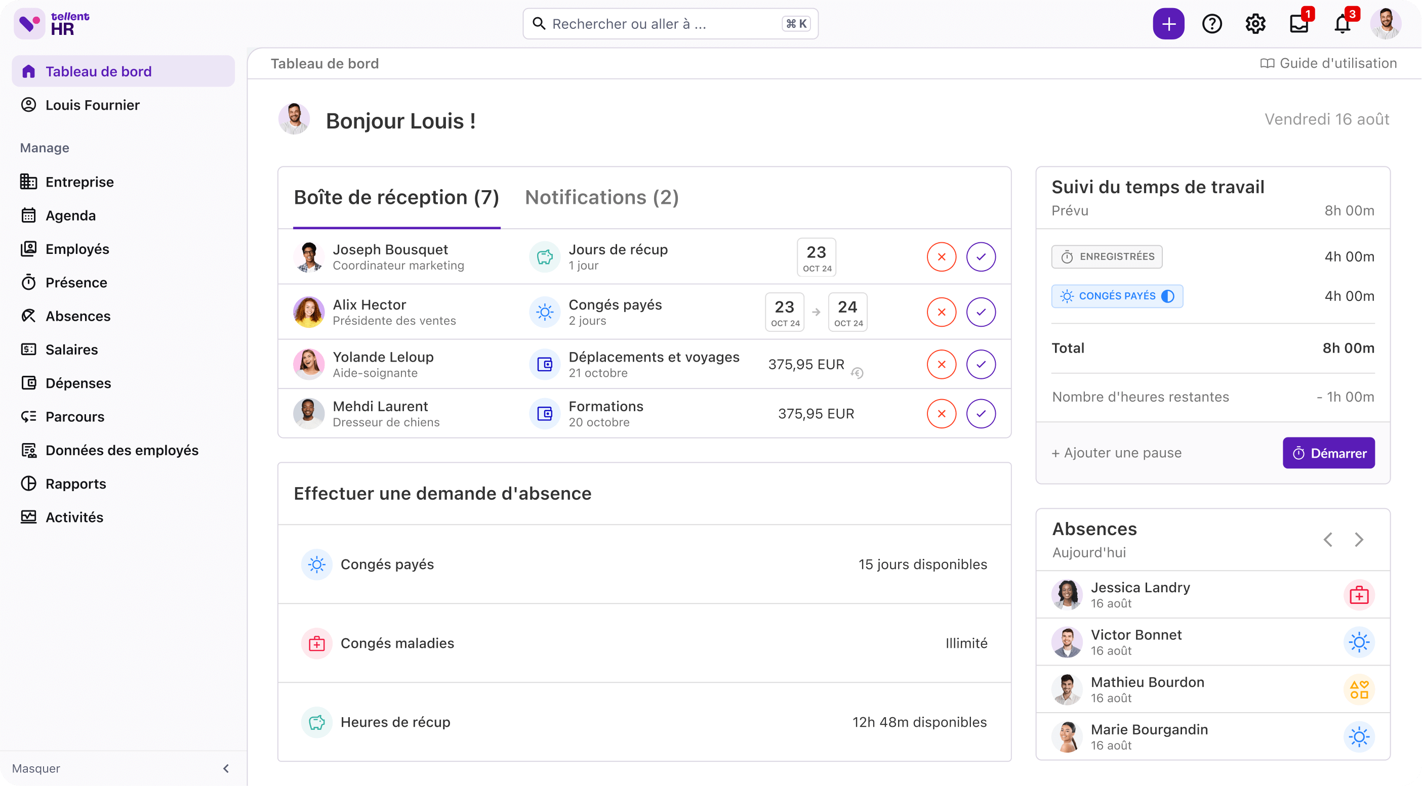 Tellent HR - Dashboard
