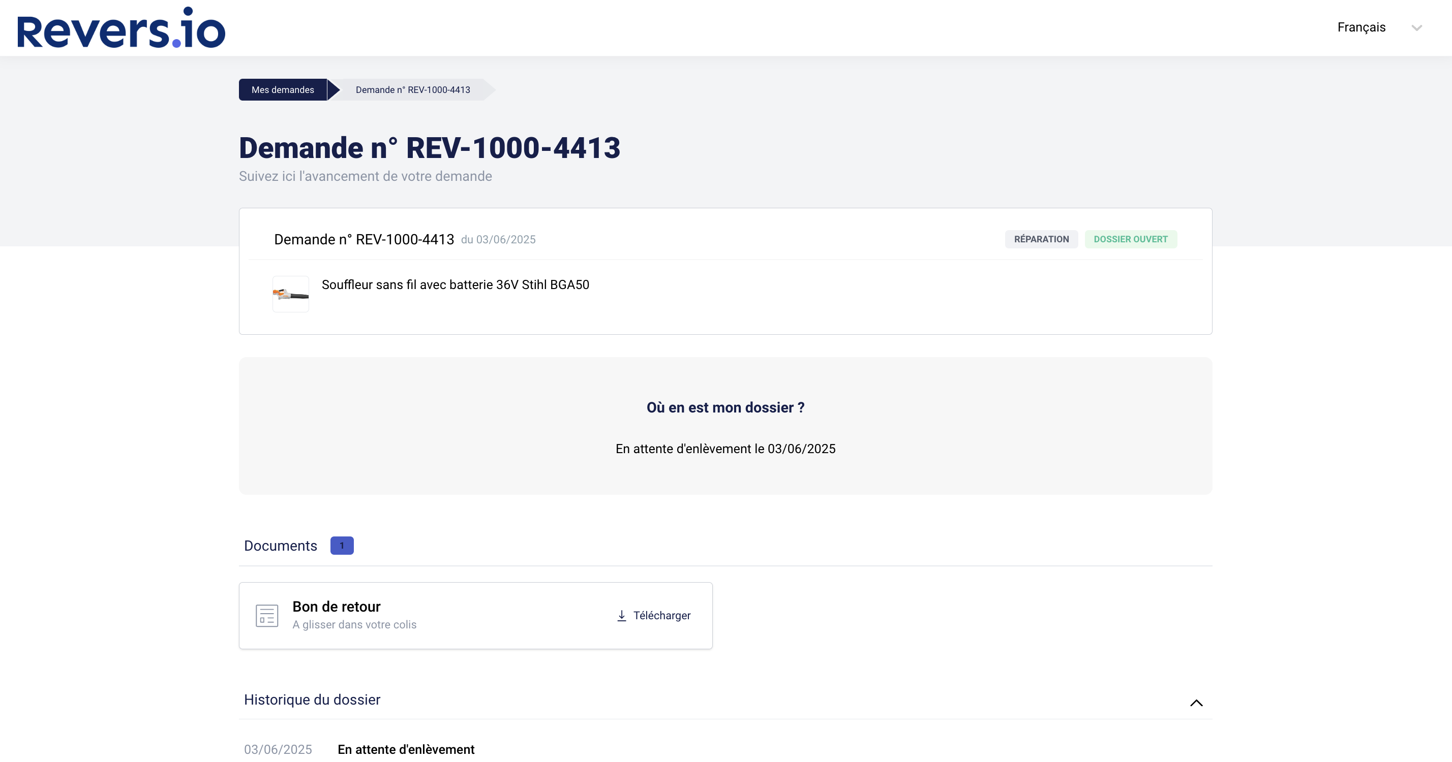 Revers.io - Portail client