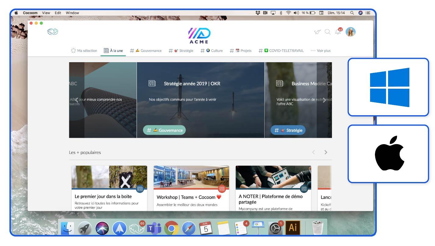 Application Cocoom web disponible sur PC et Mac