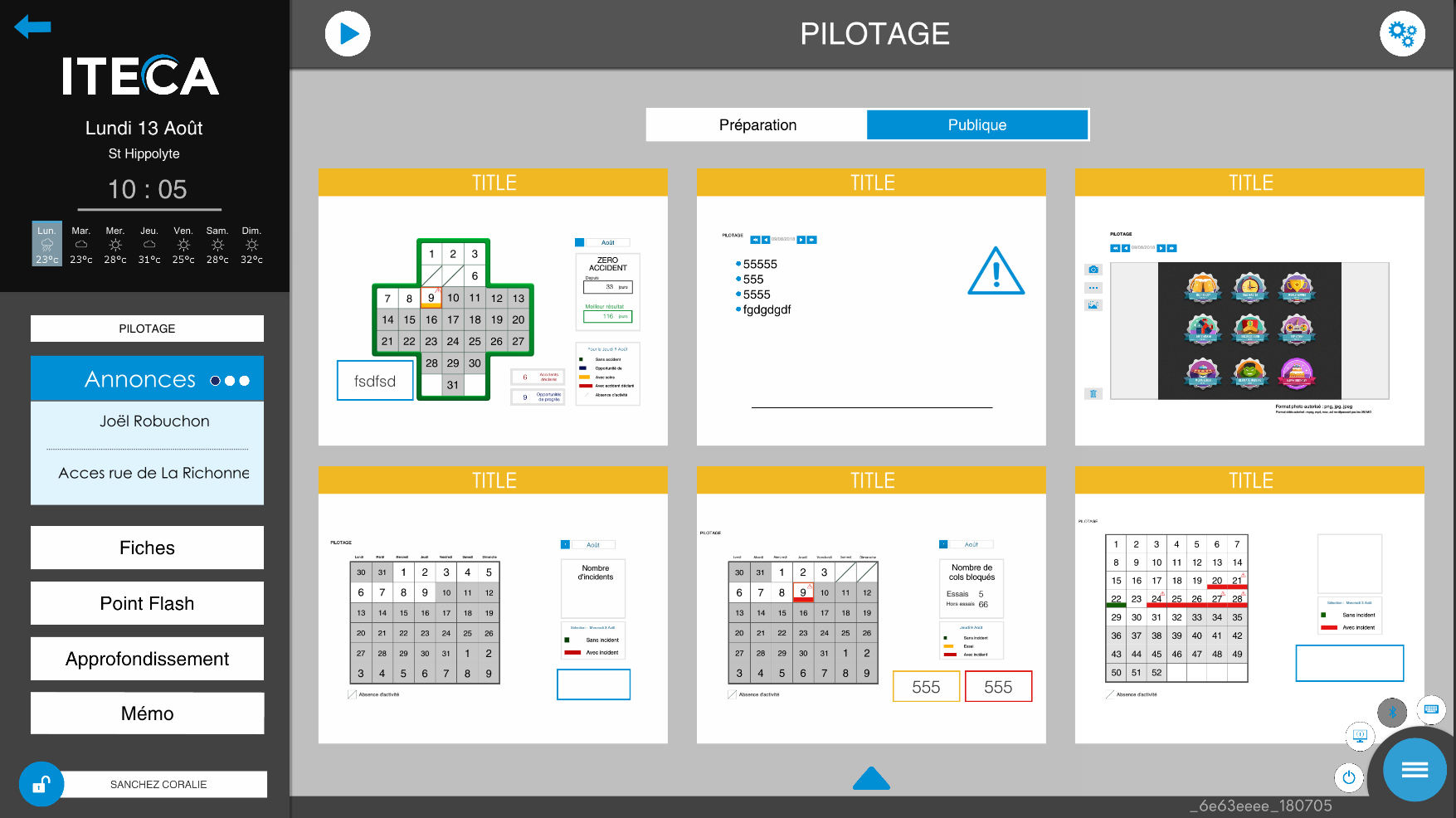 La boite à outils permet d'organiser ses visuels pour animer des présentations quotidiennes, hebdomadaires ou mensuelles