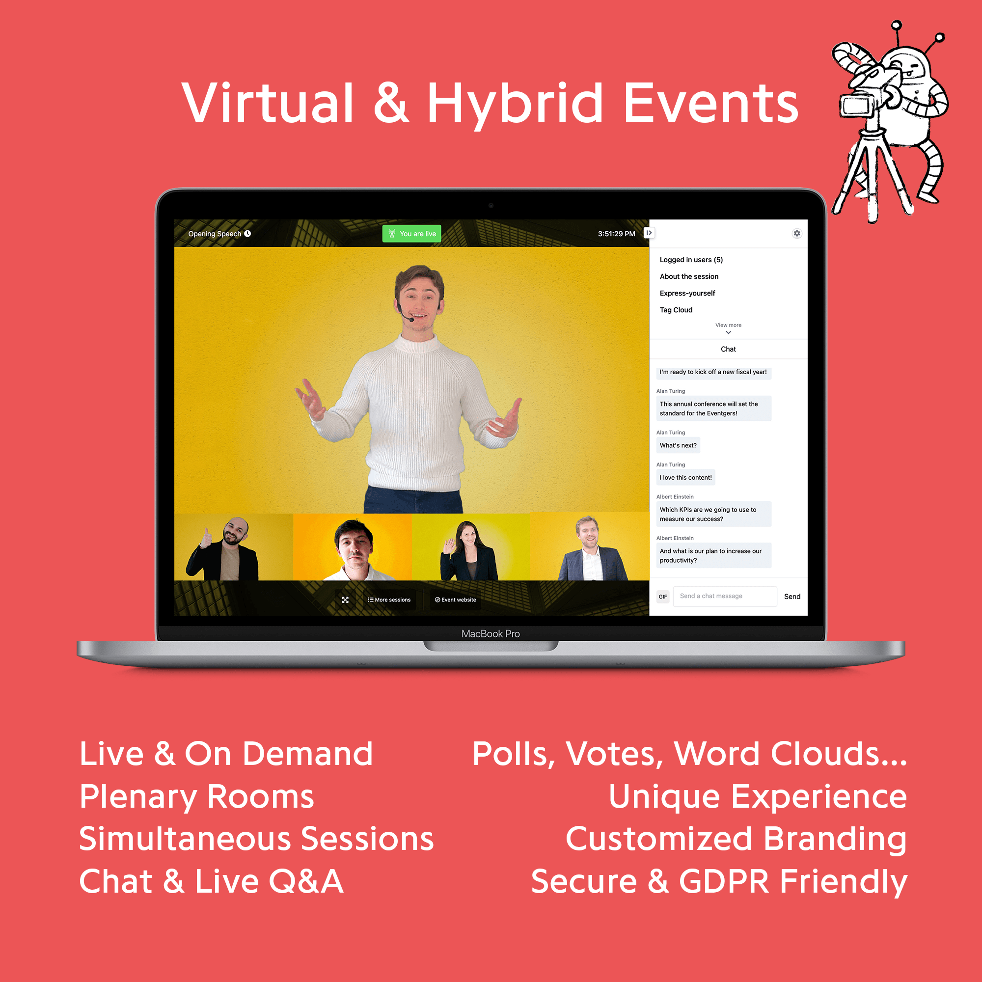 Des événements hybrides et virtuels selon vos besoins Des événements hybrides et virtuels selon vos besoins