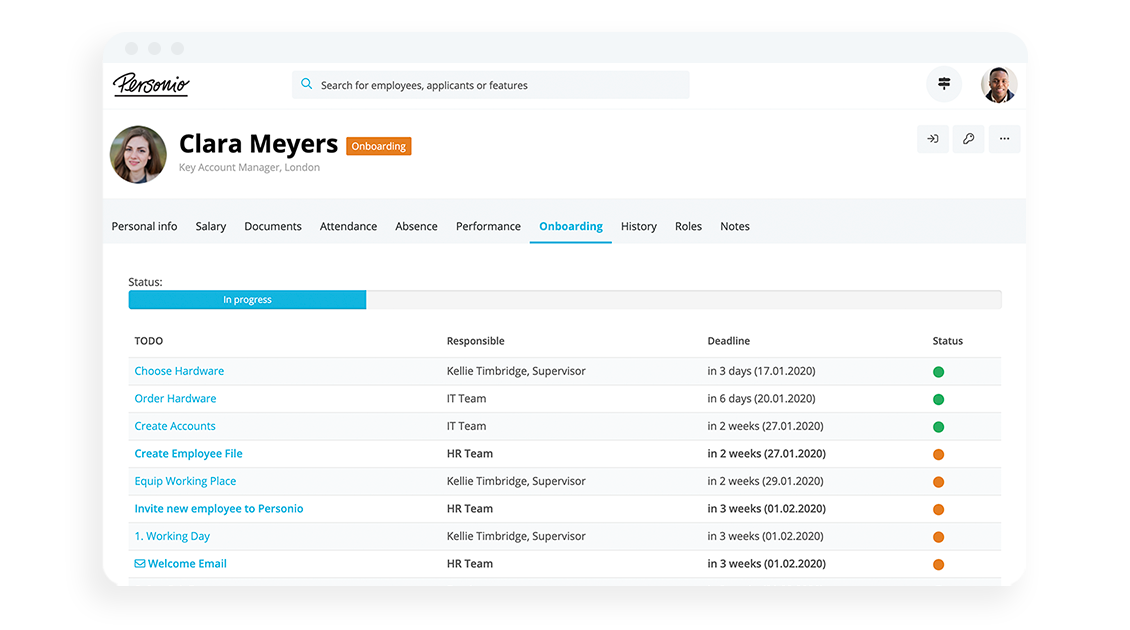 Personio - L'intégration d'un nouveau salarié