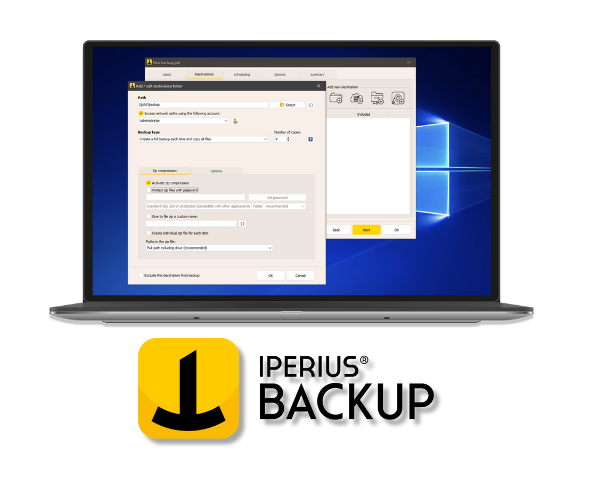 Iperius Backup - Ajouter la destination de sauvegarde