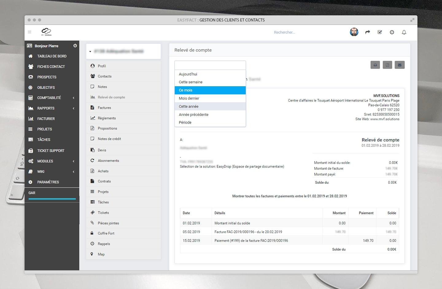 Gestion des clients et contacts Gestion des clients et contacts