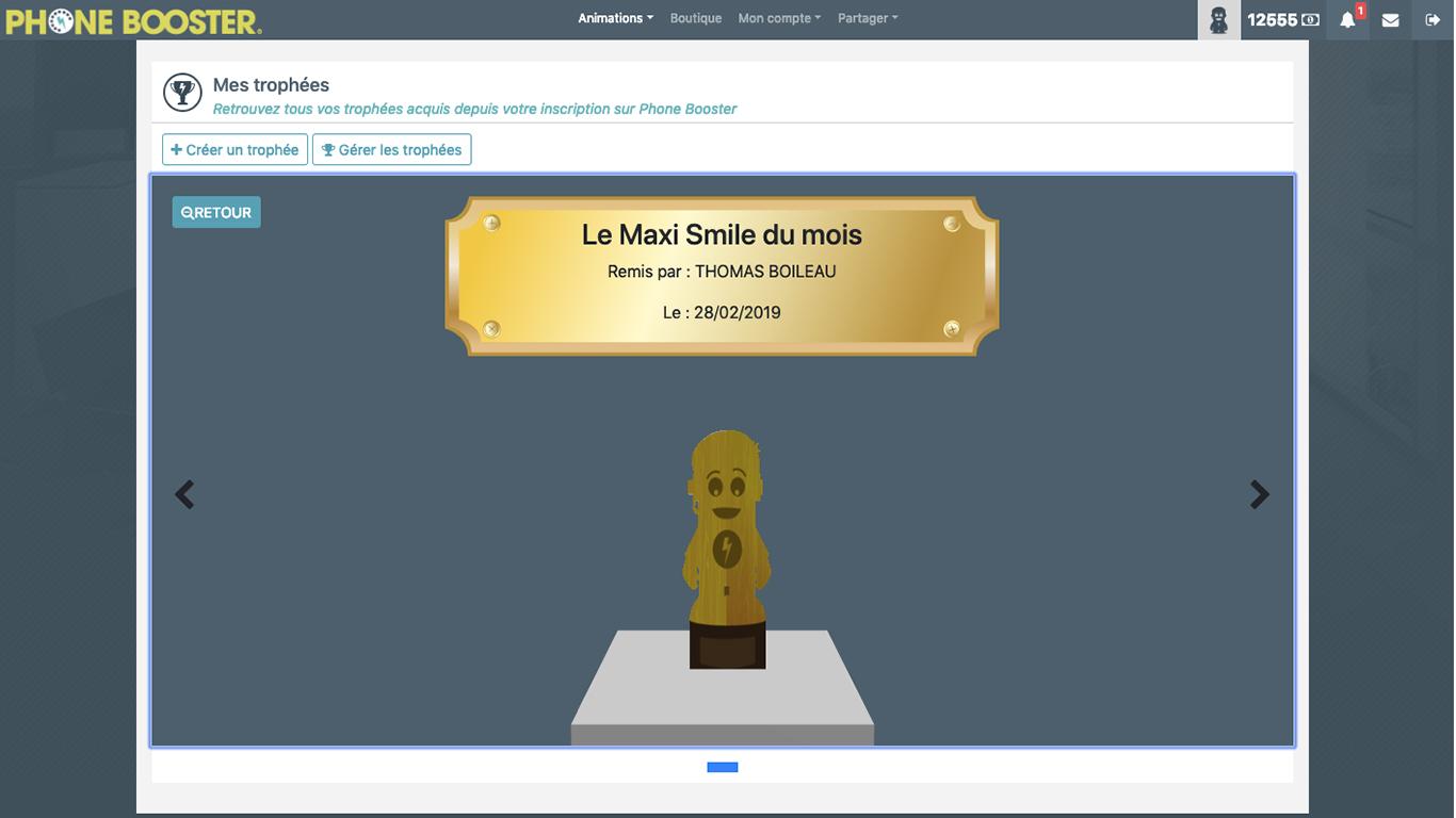 Allez voir votre salle des trophées ! Allez voir votre salle des trophées !