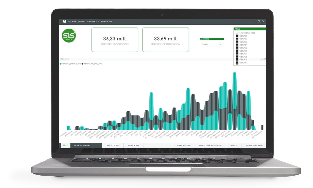 SiS Construcción - El módulo SiS BI de SiS Construcción es una potente herramienta de Business
Intelligence que permite la explotación de datos para optimizar la toma de
decisiones.