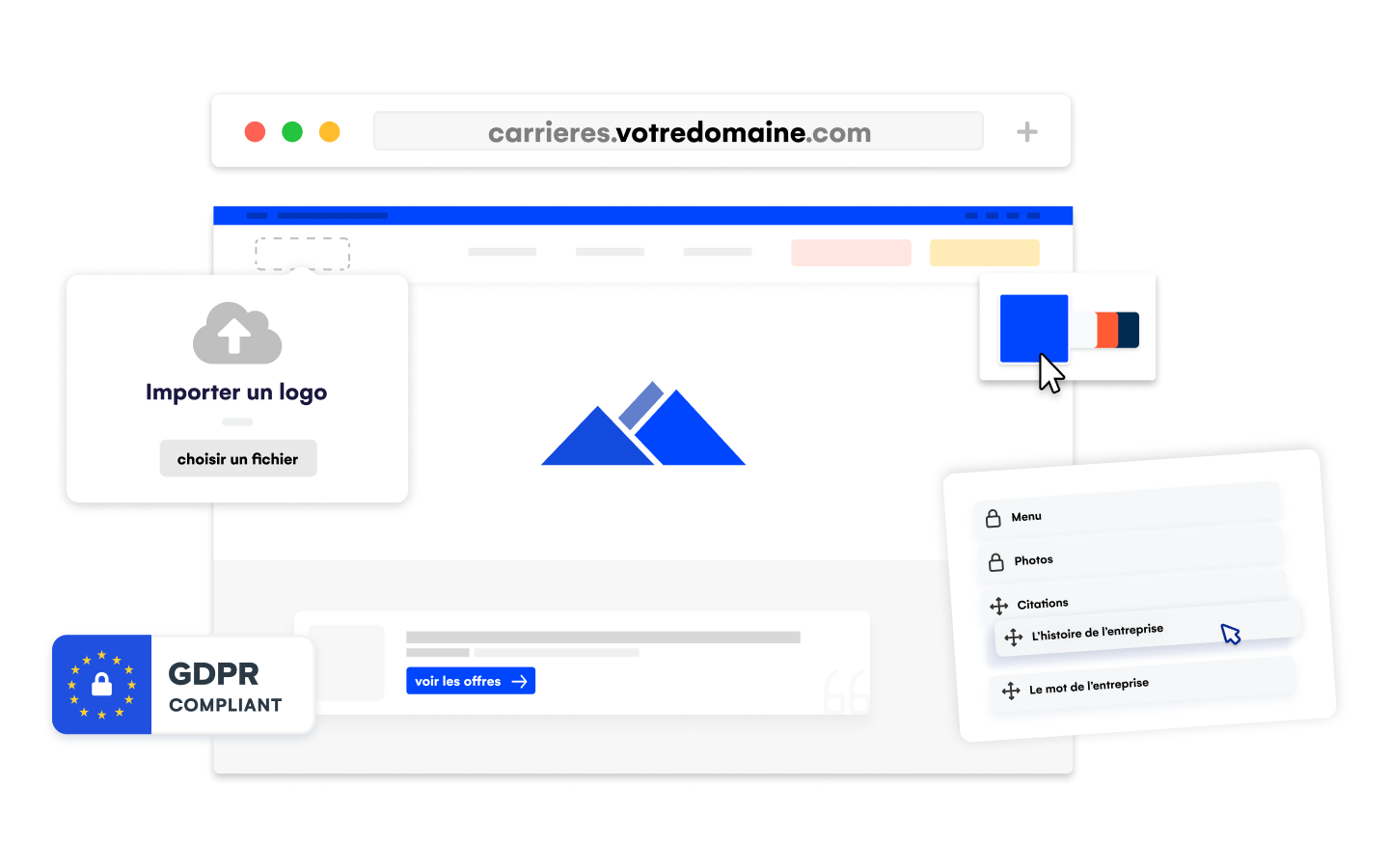 Cegid Payroll - Créez des sites carrières responsive design et à vos couleurs en quelques clics depuis notre éditeur de sites intégré !