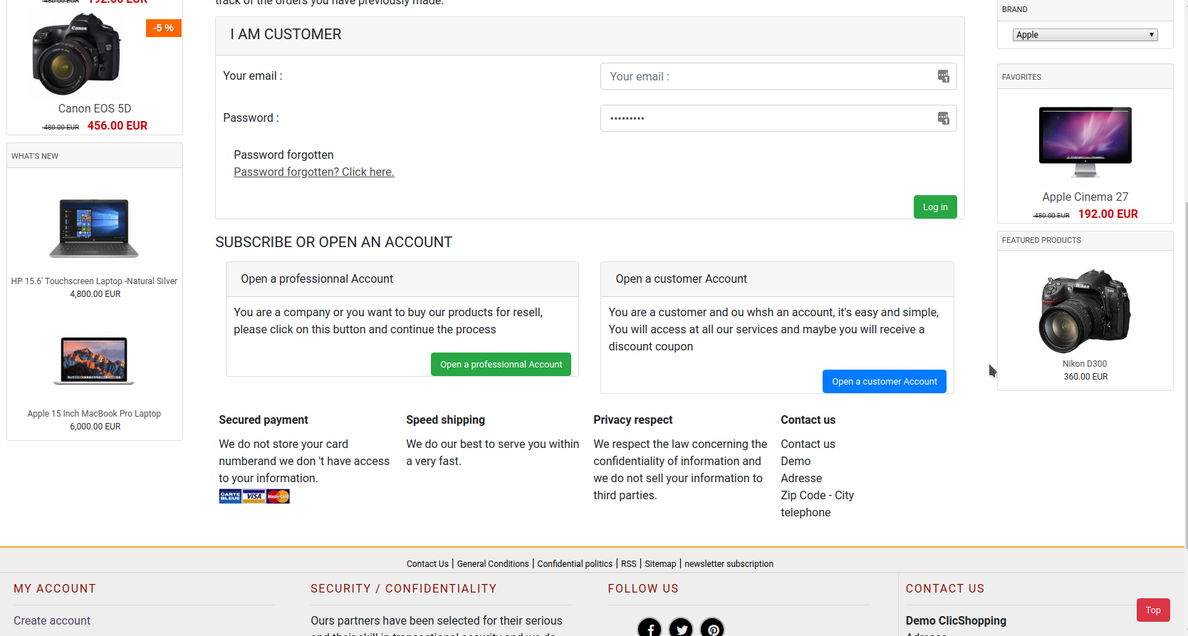 create account demo.clicshopping.org create account demo.clicshopping.org