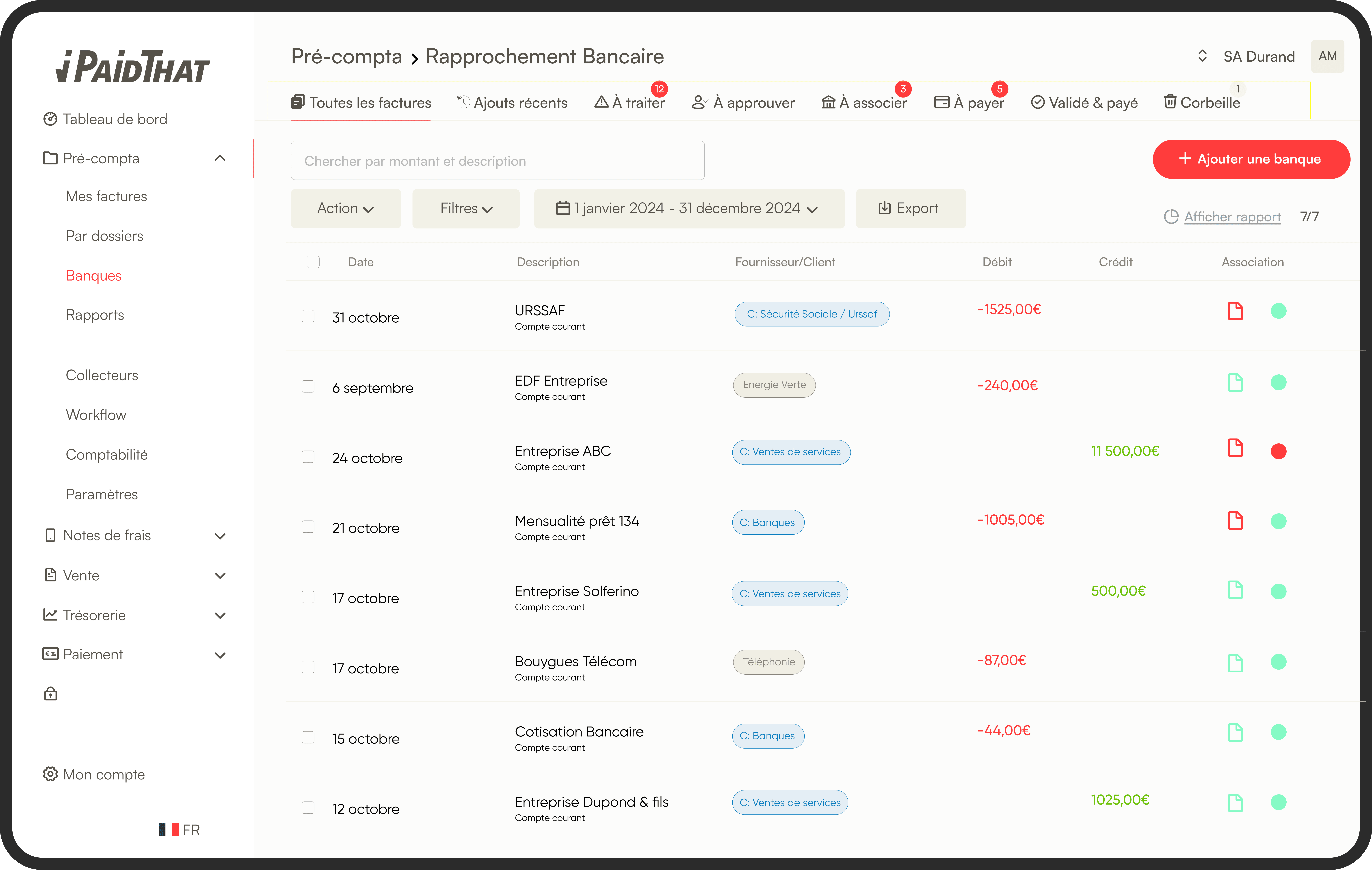 iPaidThat - L'espace de rapprochement bancaire