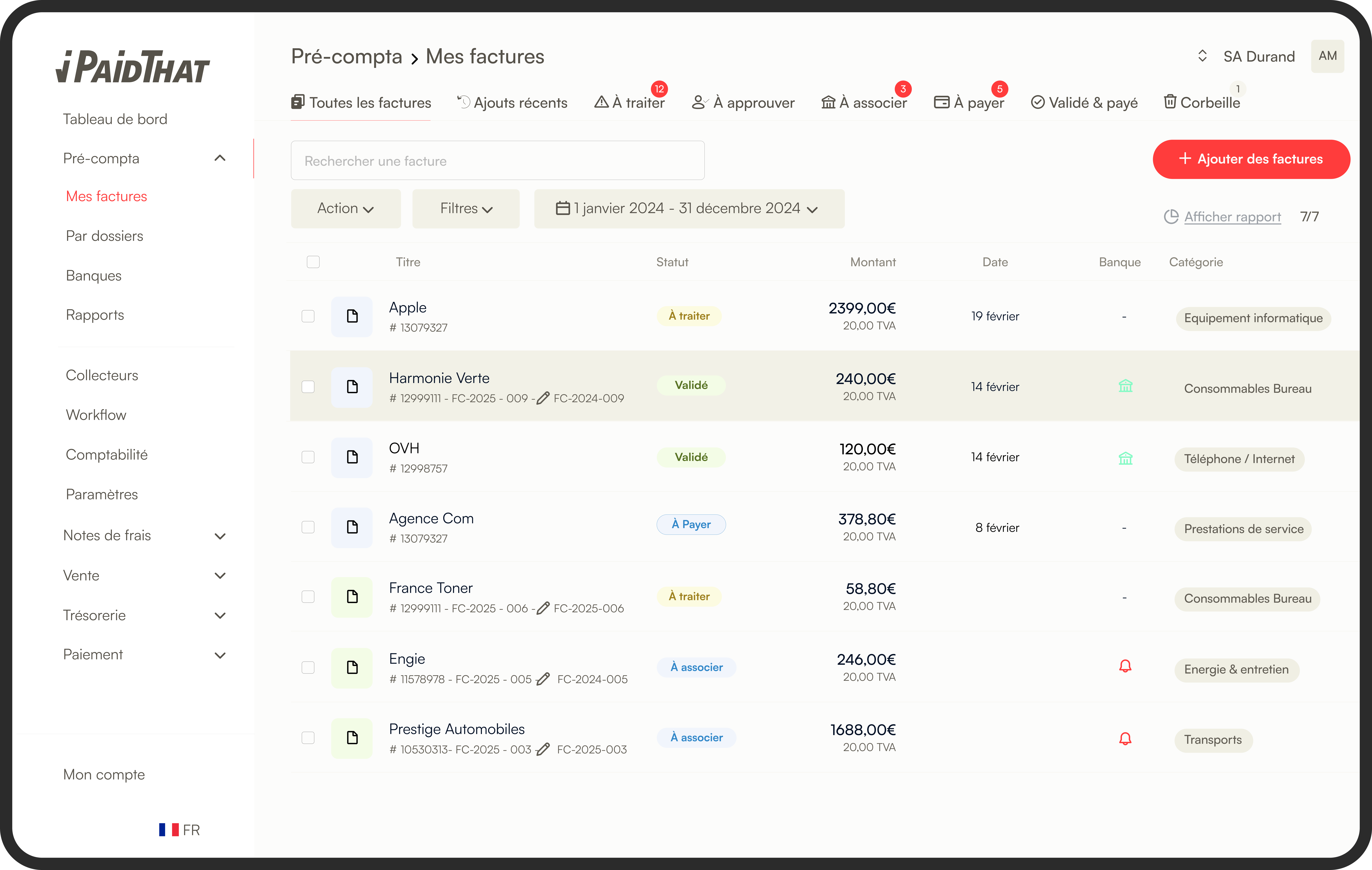 iPaidThat - L’espace collecte de la solution iPaidThat pour récupérer automatiquement toutes vos