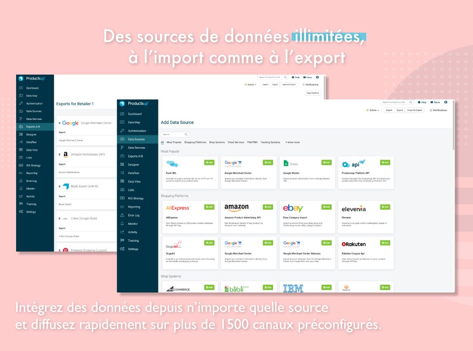 Importez et exportez sur plus des 1500 canaux déjà configurés Importez et exportez sur plus des 1500 canaux déjà configurés