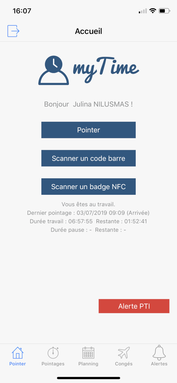 Application myTime Application myTime