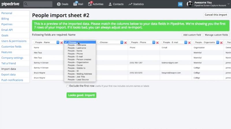 Pipedrive - Importar dados de um CRM anterior