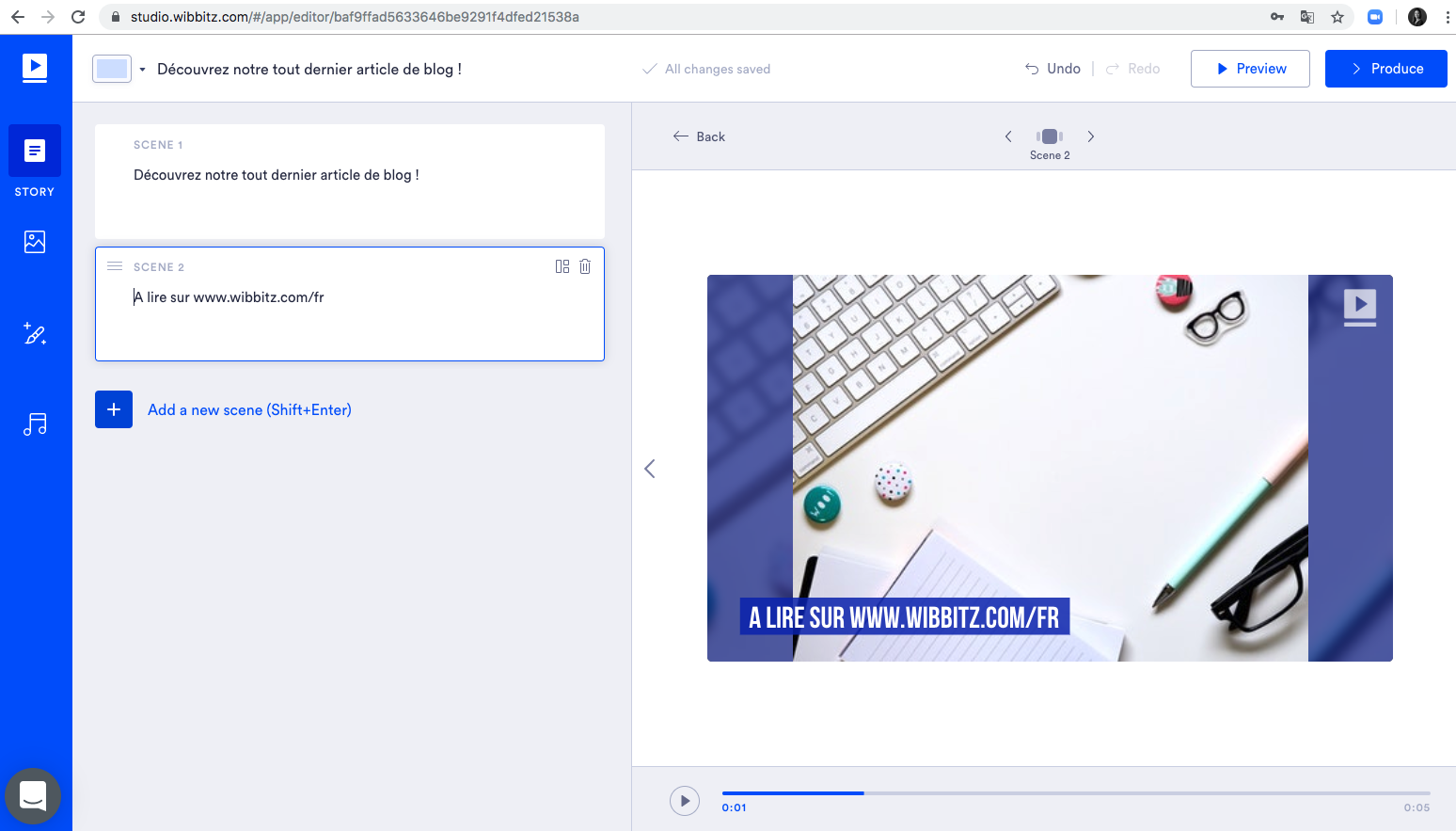 Wibbitz - Analysez et résumez votre texte,
puis illustrez-le avec une multitude de contenus et options Wibbitz - Analysez et résumez votre texte,
puis illustrez-le avec une multitude de contenus et options