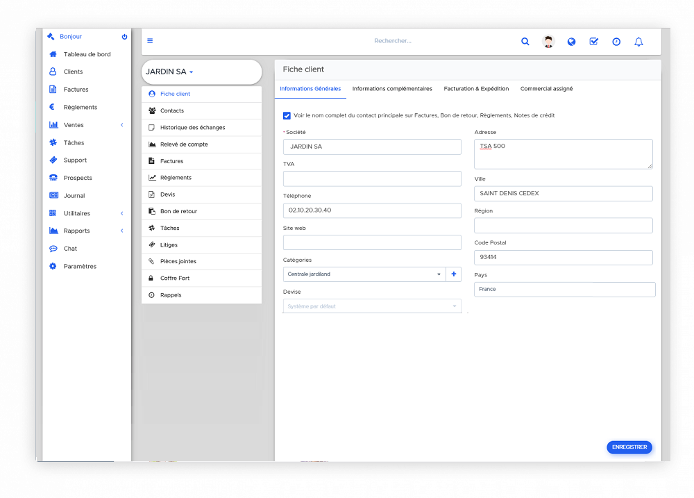 Gestion des données clients Gestion des données clients