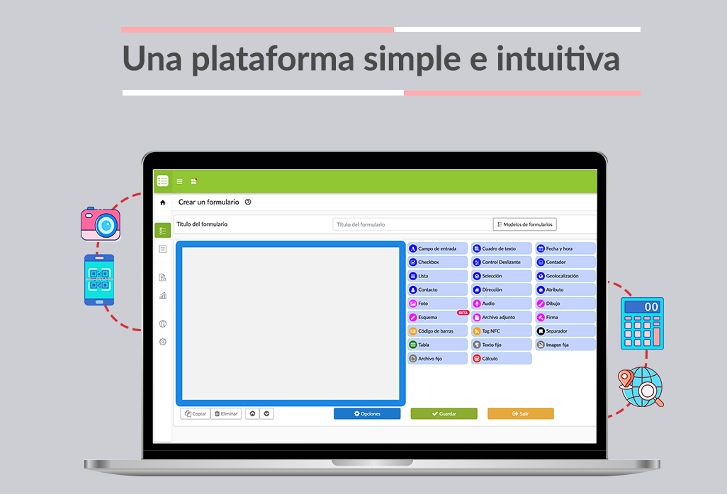 Un espacio para crear formularios está a tu disposición para digitalizar la captura de datos. Un espacio para crear formularios está a tu disposición para digitalizar la captura de datos.