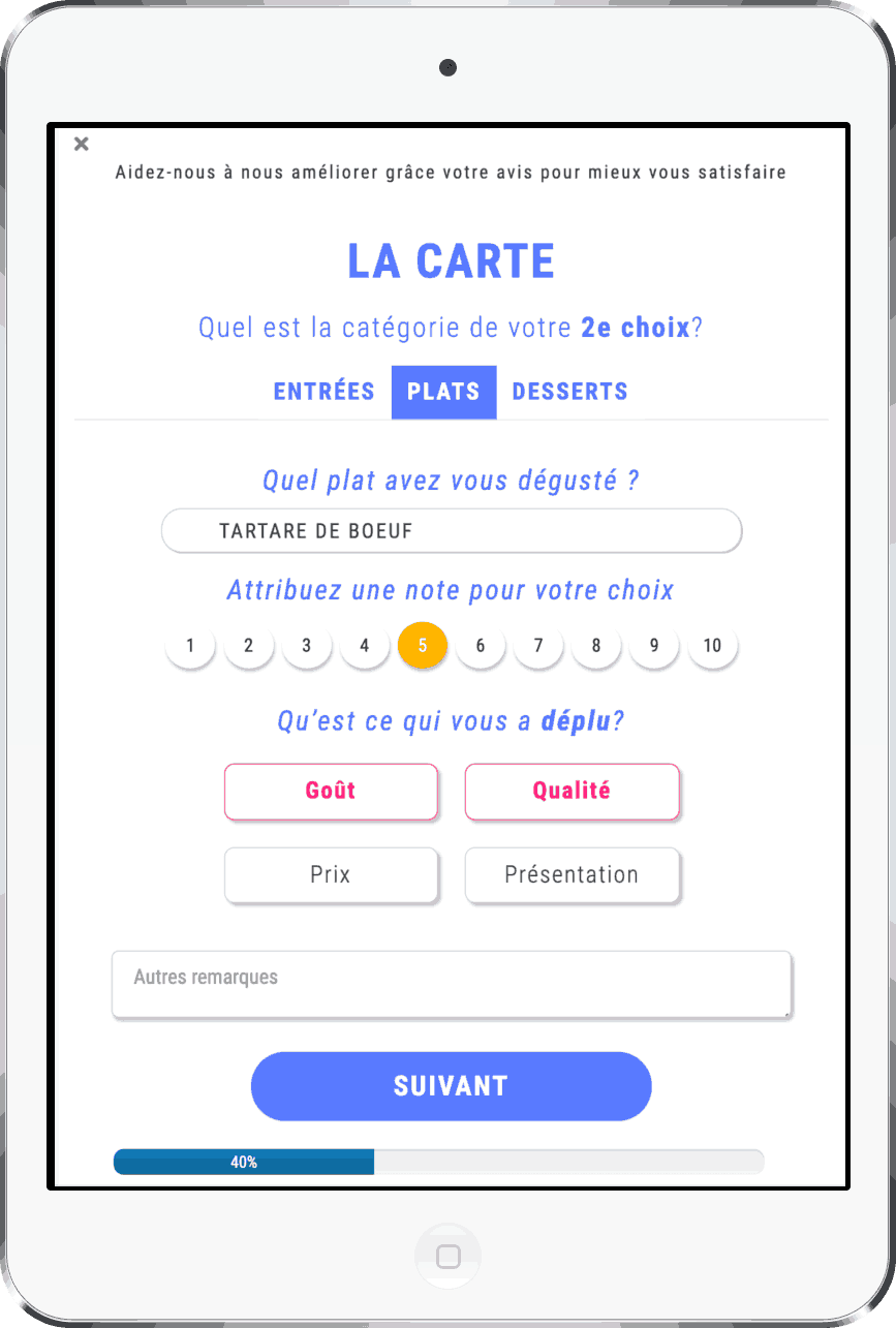 Questionnaire de satisfaction Questionnaire de satisfaction