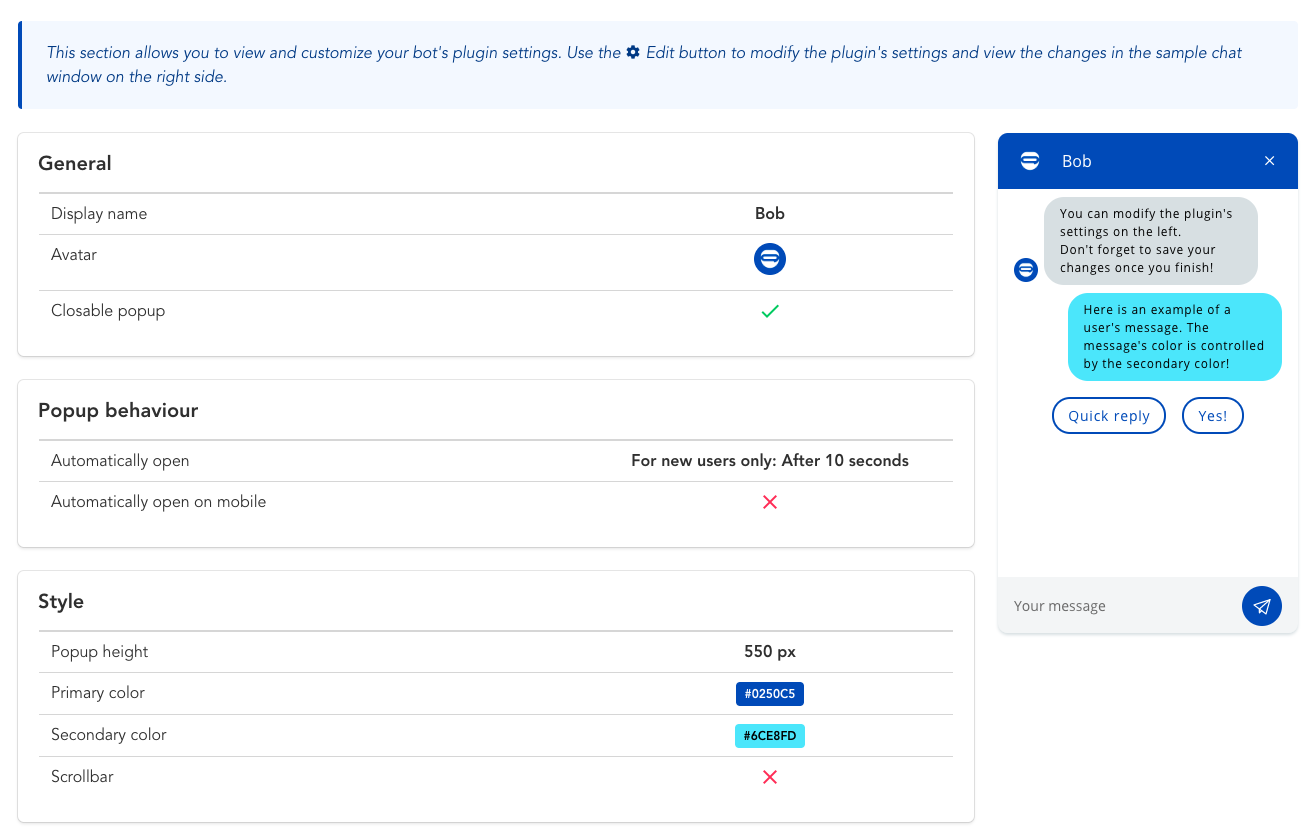 Configuration du plug-in LiveChat Configuration du plug-in LiveChat