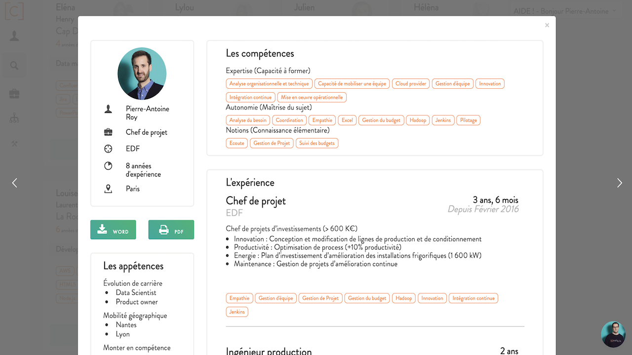 Fiche profil Fiche profil