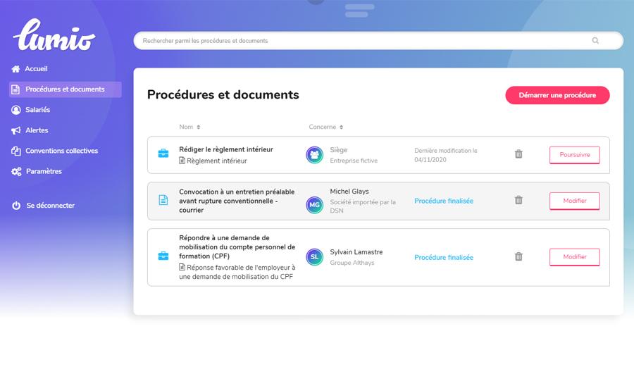 Procédures et documents en cours Procédures et documents en cours