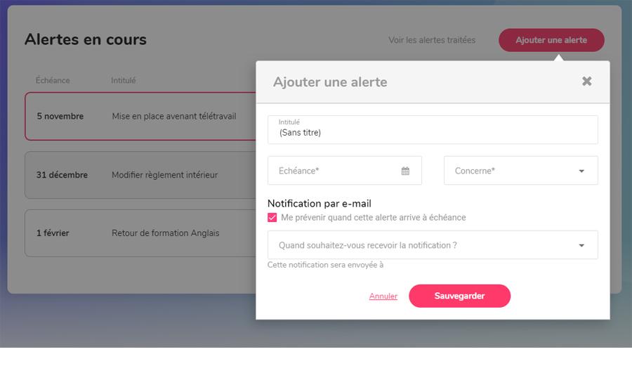 Système d’alertes avec notification par e-mail Système d’alertes avec notification par e-mail