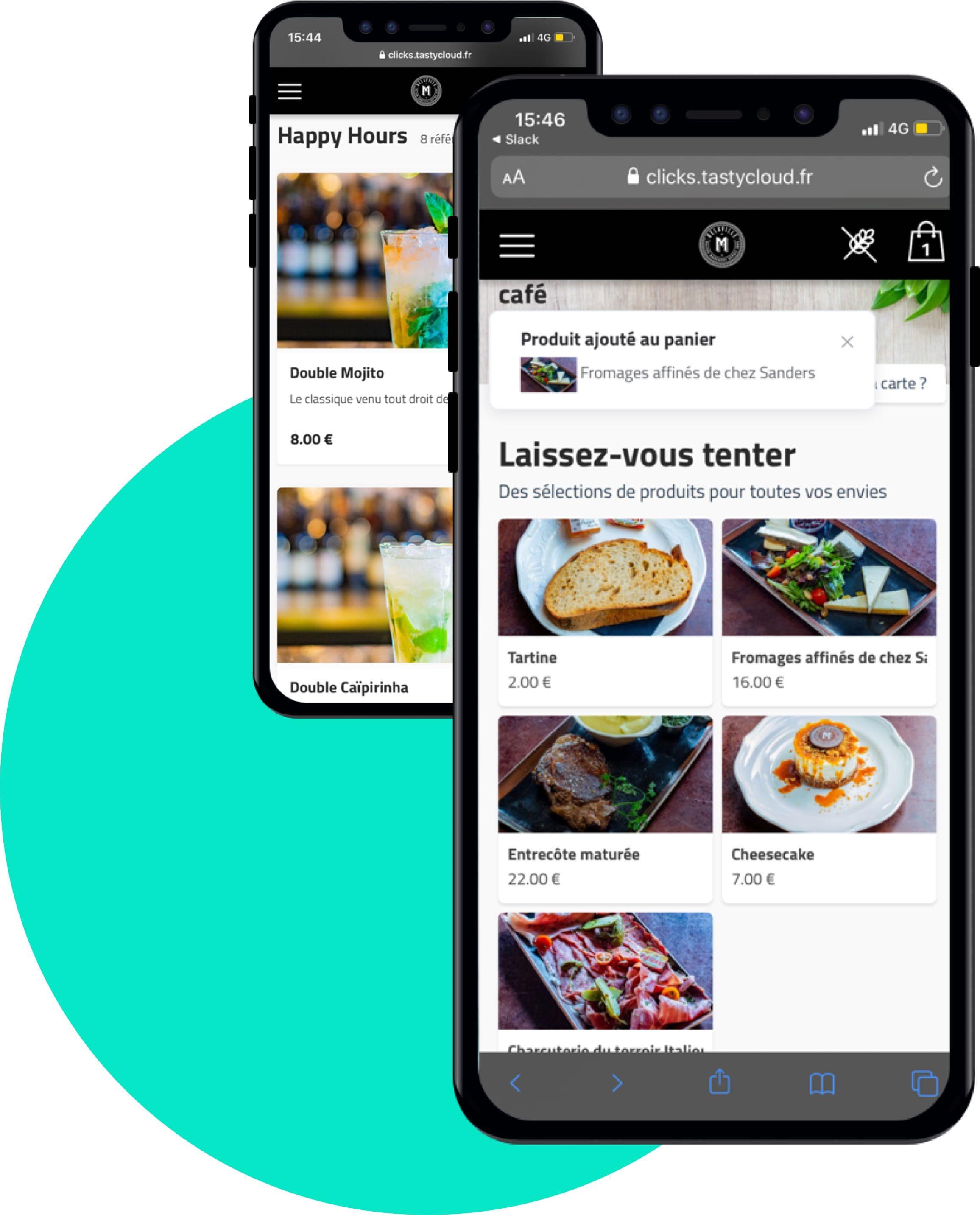 Le Click & Collect TastyCloud - sur smartphone Le Click & Collect TastyCloud - sur smartphone