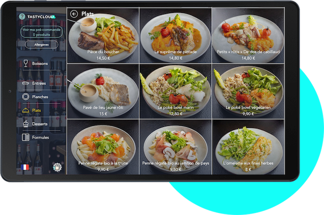 Vue d'une catégorie de produits sur la tablette Vue d'une catégorie de produits sur la tablette