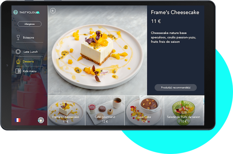 Vue d'un produit sur la tablette Vue d'un produit sur la tablette