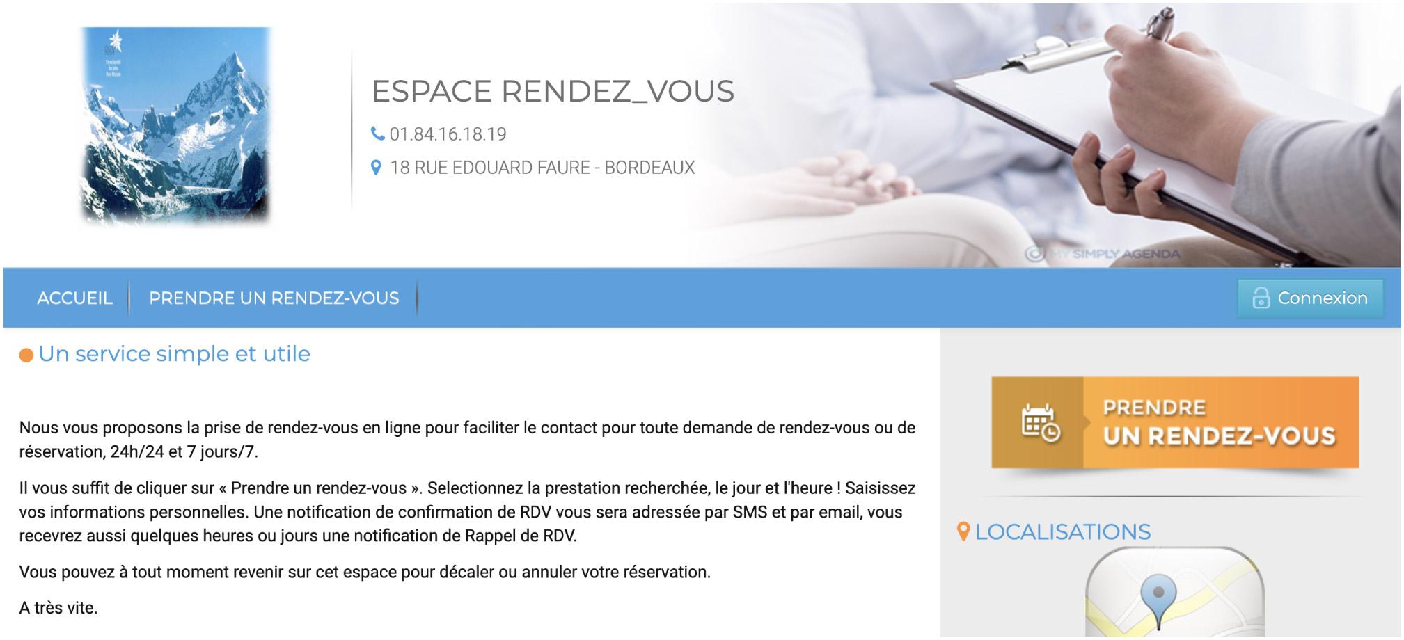 L’utilisateur se rend à la page de réservation L’utilisateur se rend à la page de réservation