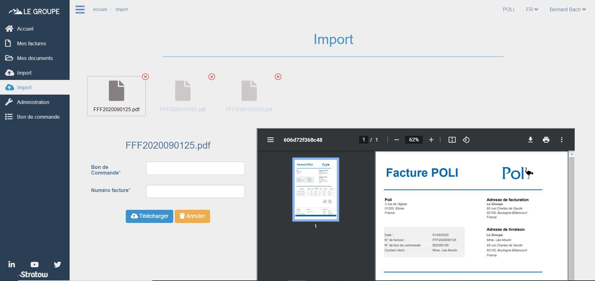 Import multiple ou simple avec vidéocodage via le portail STRATOW