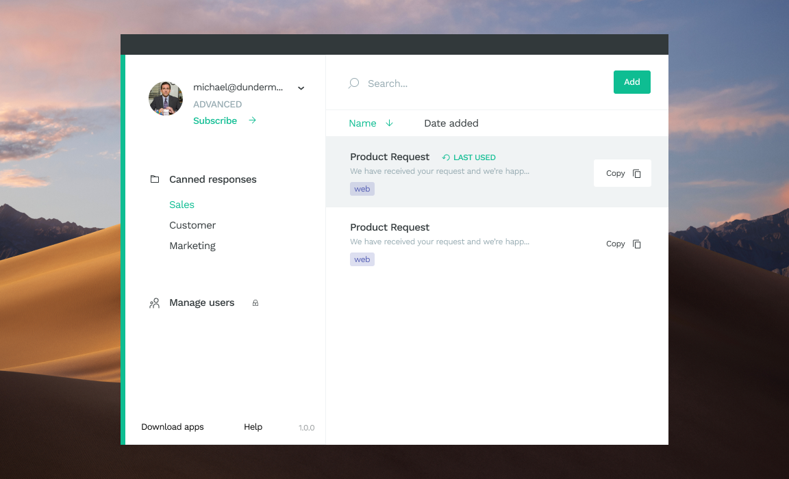 App for Mac & Windows App for Mac & Windows
