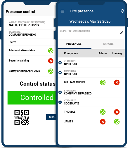 Traxxeo - Contrôle des présences et de l'ordre administratif depuis le terrain