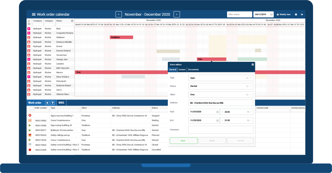 Traxxeo - Planning de vos ressources, équipes et absences