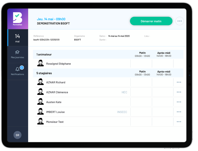 Application iPad d'émargement