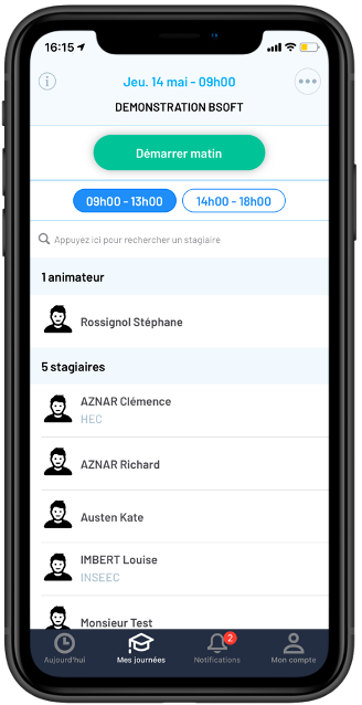 Application iPhone d'émargement Application iPhone d'émargement