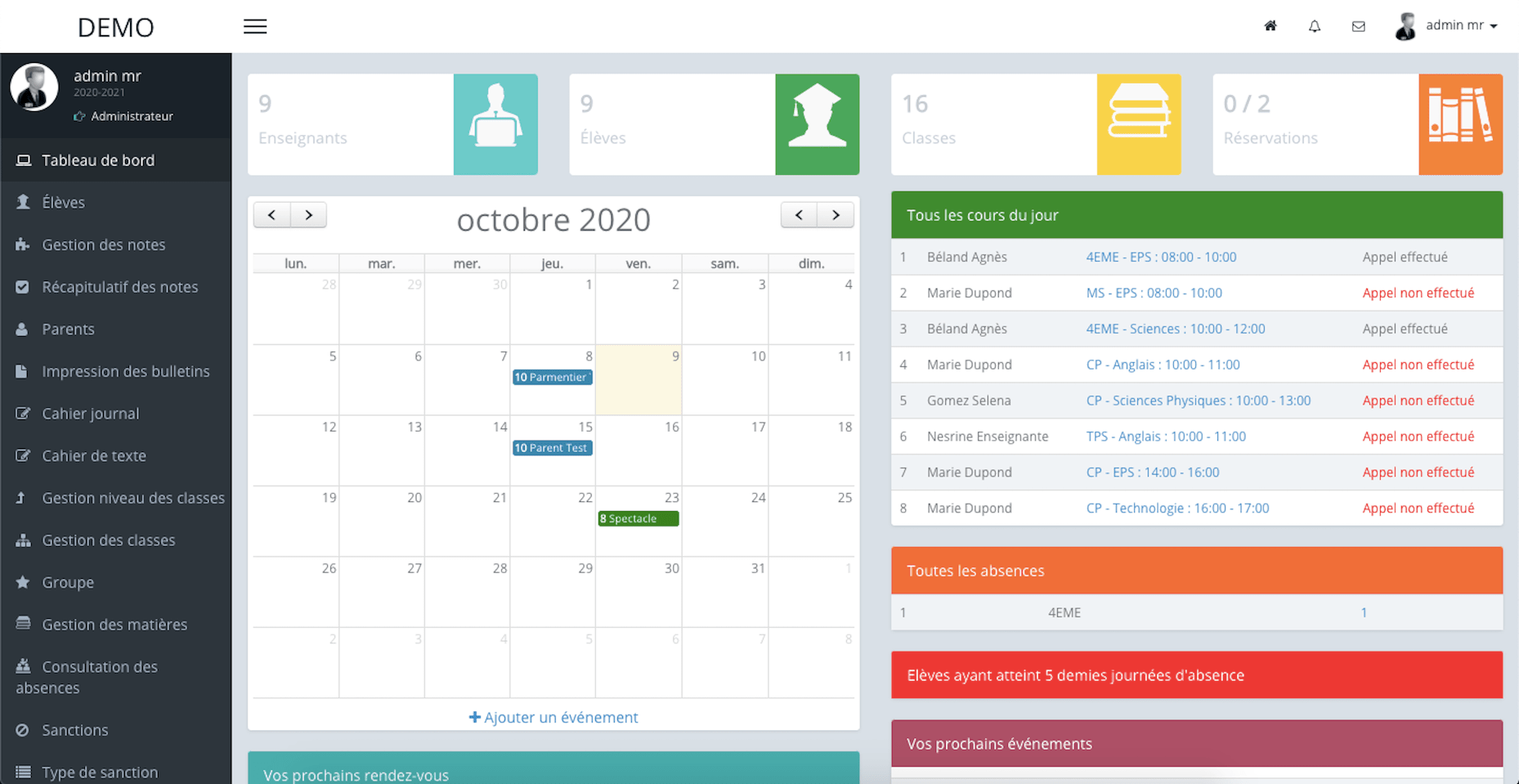 Module Vie Scolaire