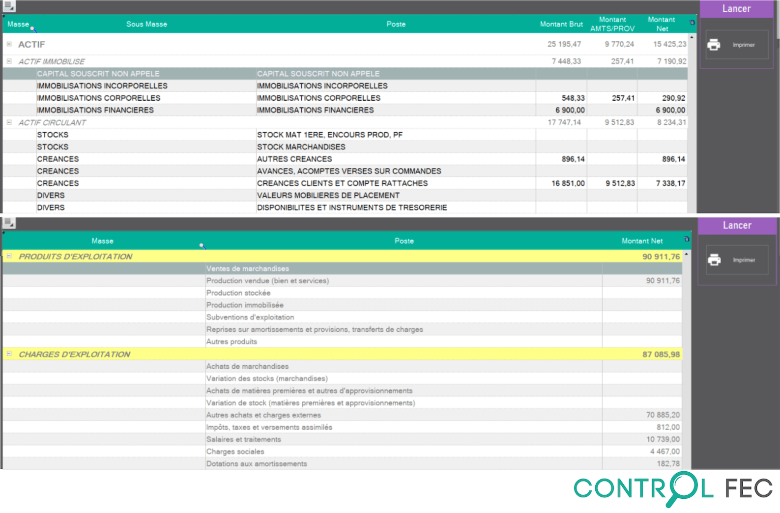 Vous pouvez intégrer une balance .Excel pour rapprocher la balance générale du FEC.
Par exemple : Importez la balance générale du cabinet d'expertise comptable pour la comparer à celle issue du traitement du FEC et repérez des écarts