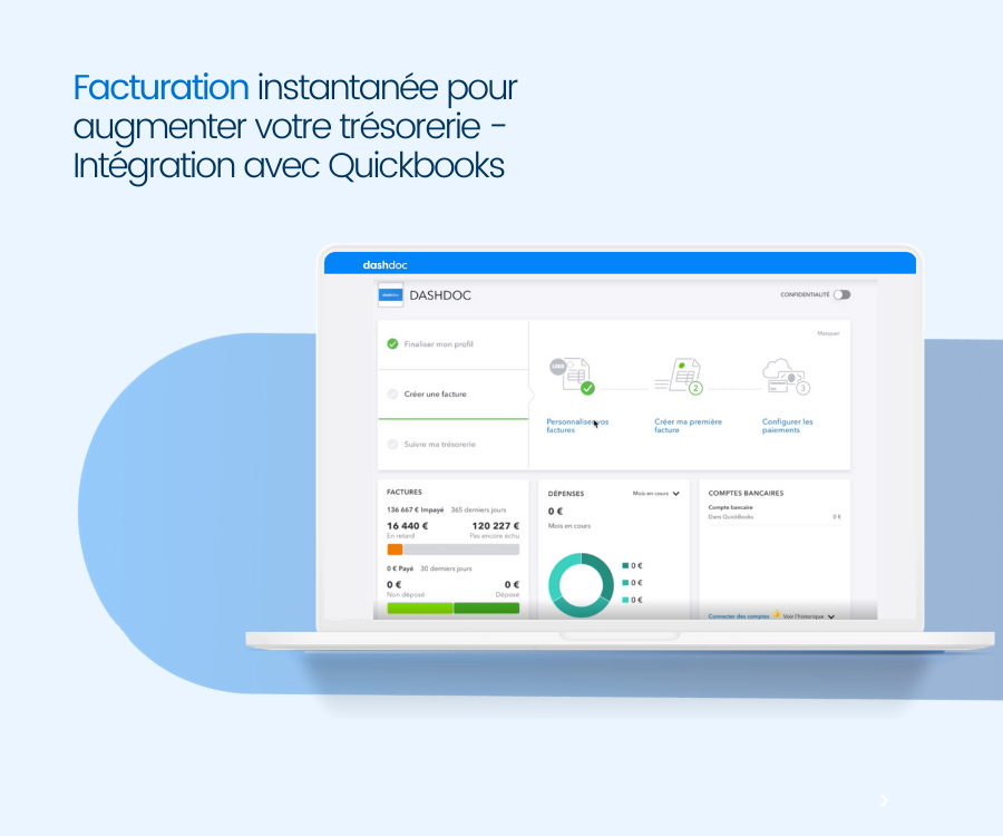 Facturation instantanée Dashdoc - intégration avec Quickbooks