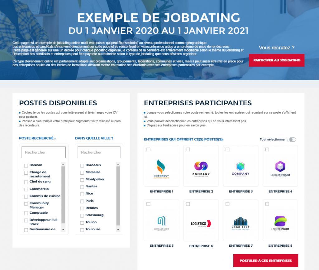 Exemple de Jobdating Exemple de Jobdating