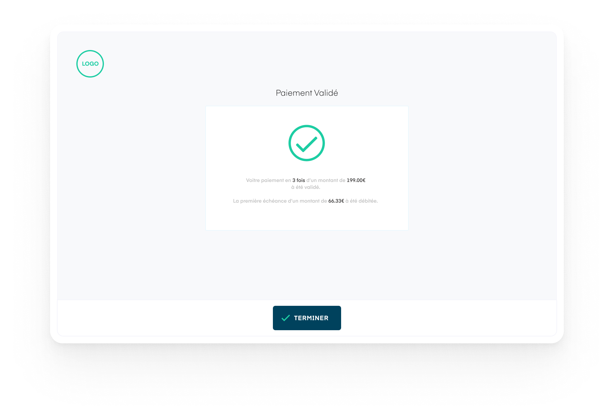 Paiement validé Paiement validé