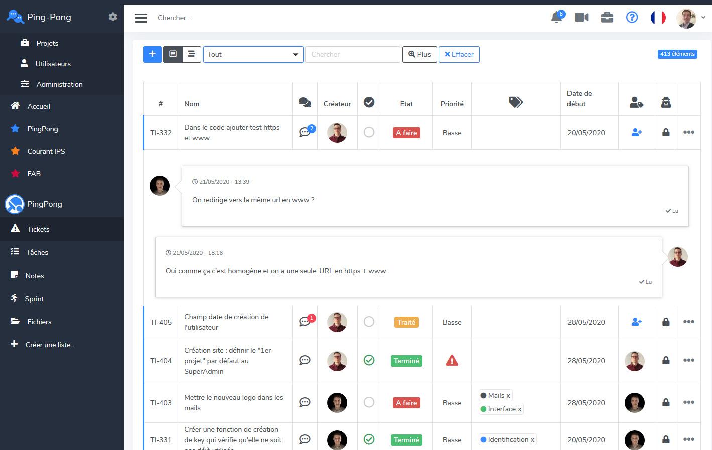 Gestion des tickets en mode agile et collaboratif