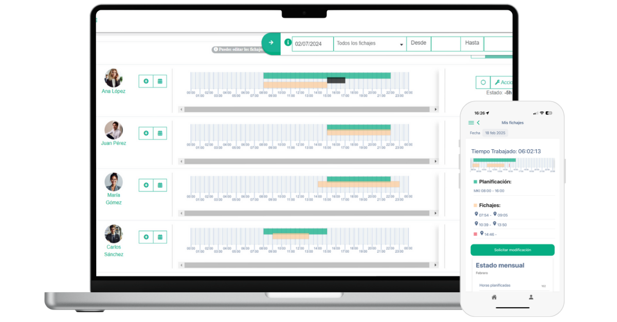 aTurnos - Fichajes automáticos Control Horario desde diferentes dispositivos