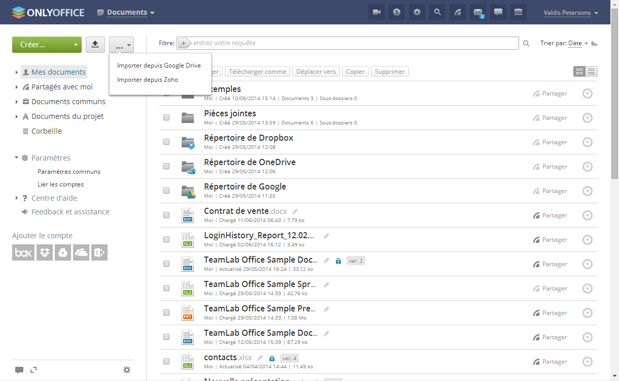 ONLYOFFICE: Historique et suivi des événements, Recherche de Documents, Gantt ONLYOFFICE: Historique et suivi des événements, Recherche de Documents, Gantt