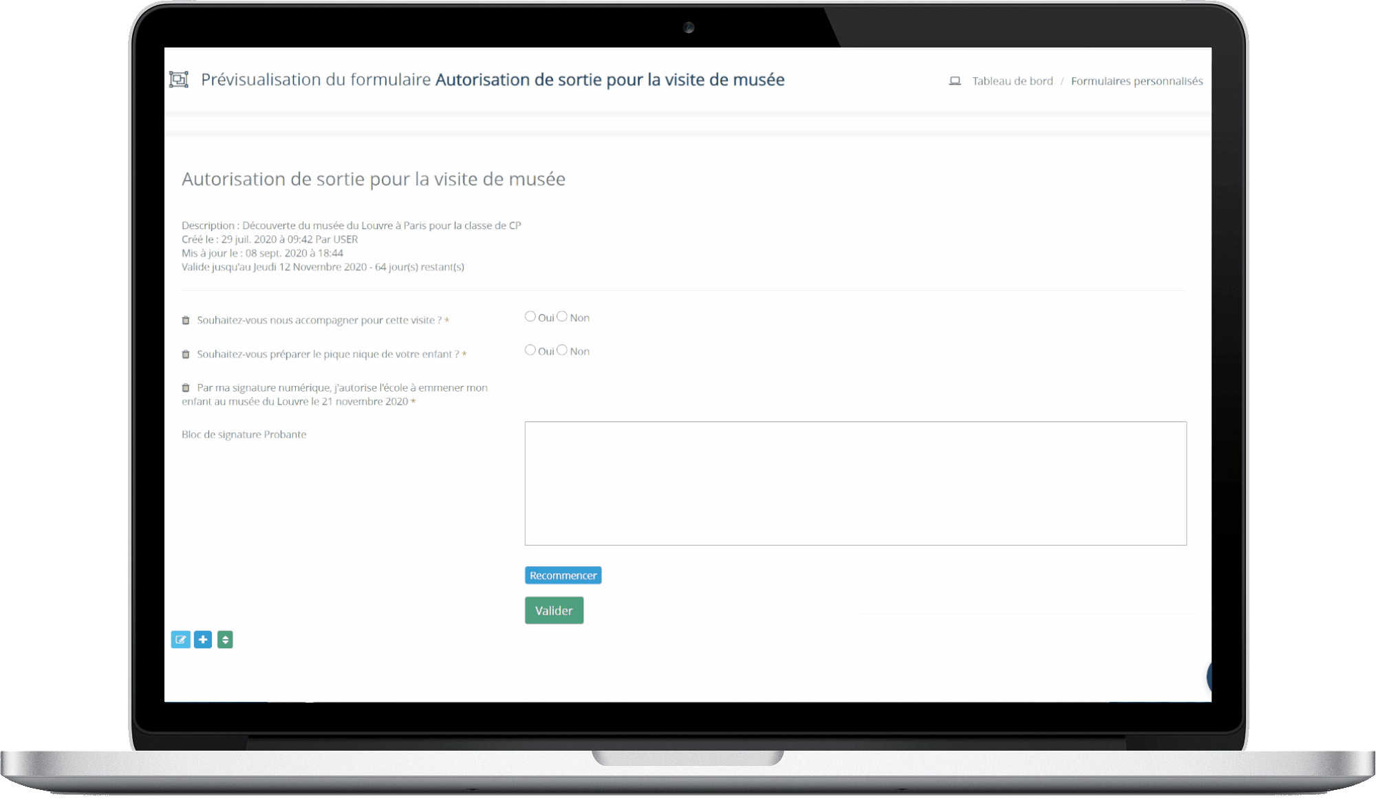 Signer une autorisation parentale Signer une autorisation parentale