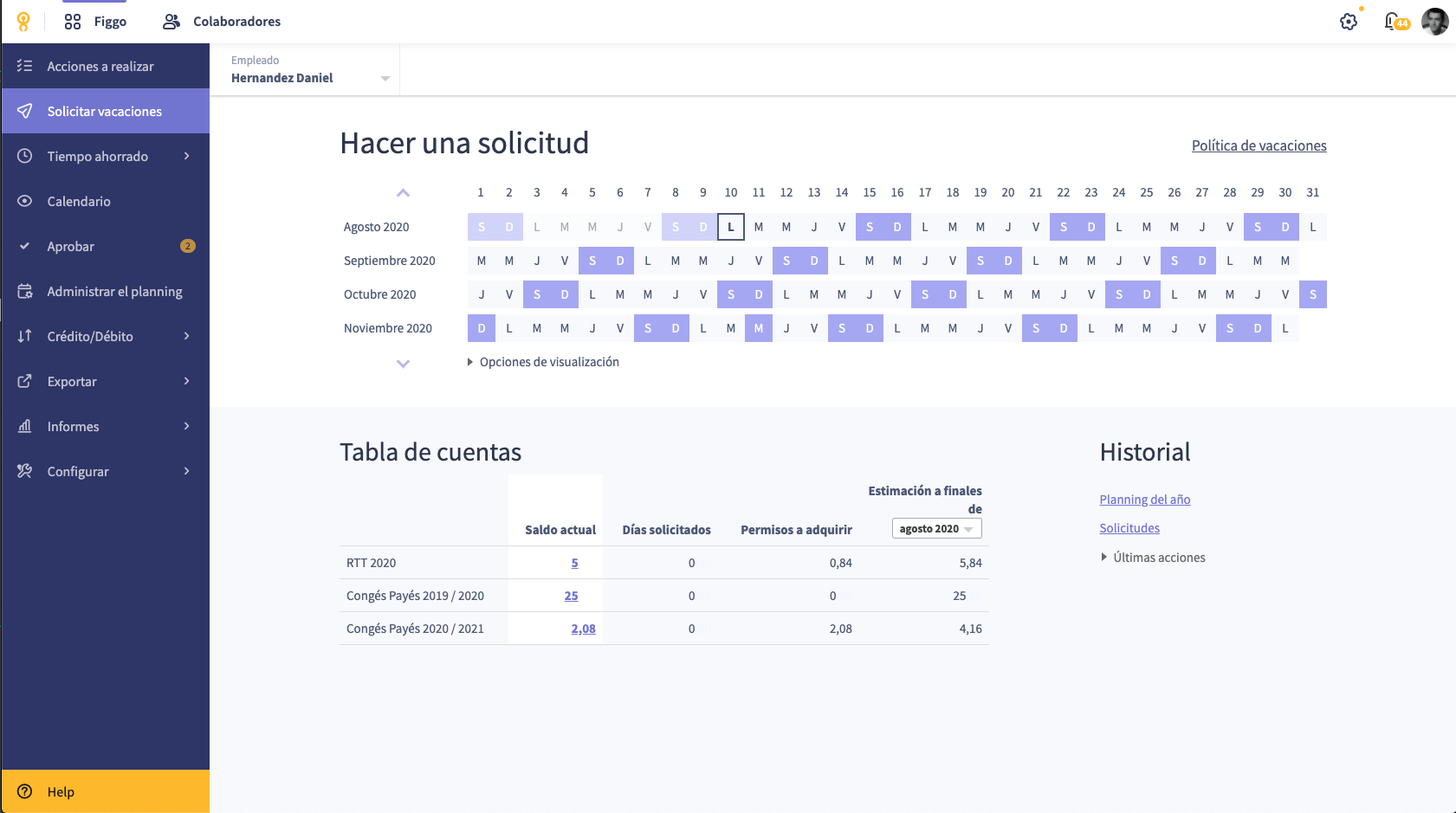 Lucca - Vision du planning dans Figgo