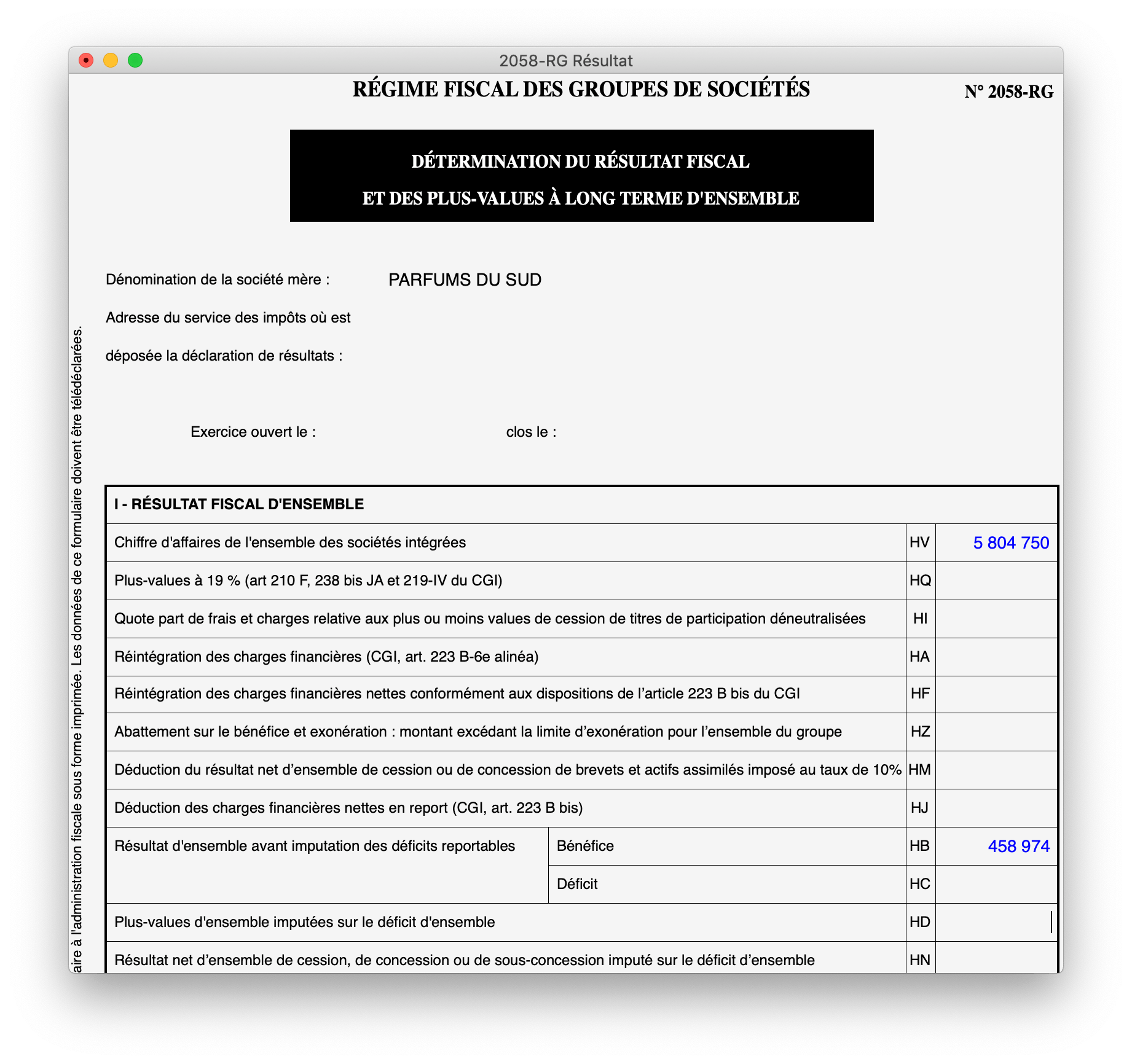 Intégration fiscale - Mère Intégration fiscale - Mère
