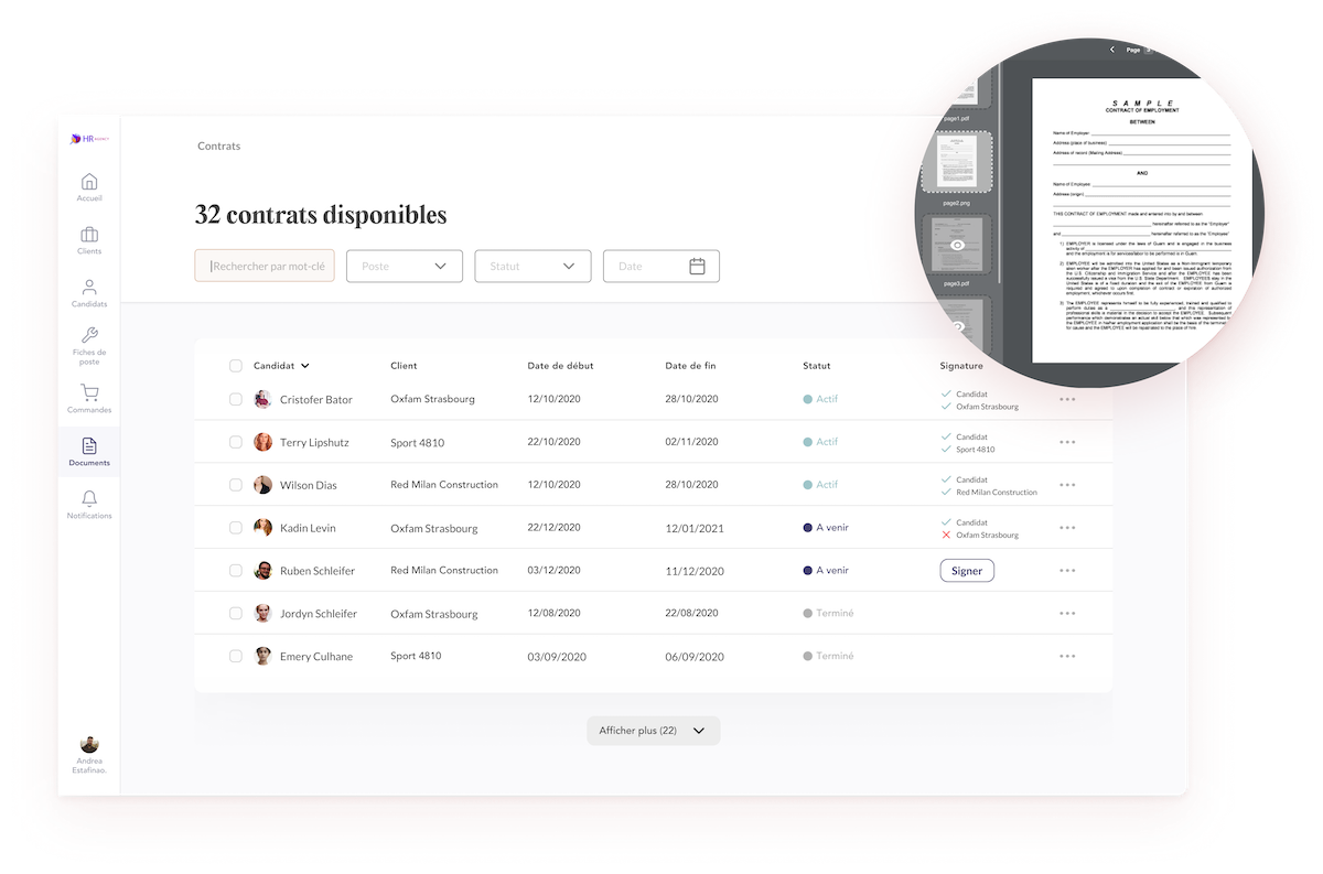 E-signature des contrats E-signature des contrats