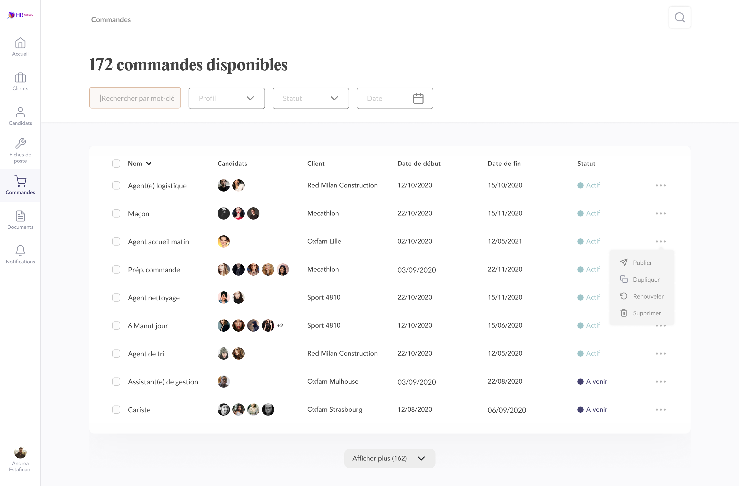 Gestion des commandes Gestion des commandes
